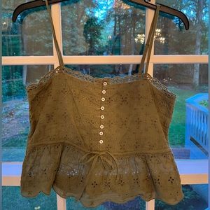 Aerie Smocked Eyelet Top